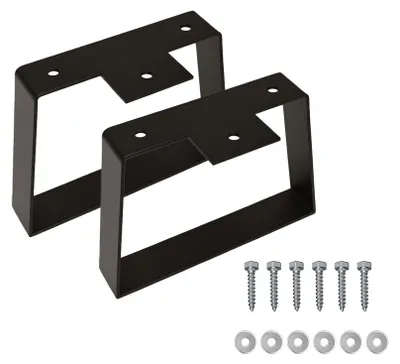 Produktbild von 2 schwarze, trapezförmige Metallmöbelbeine, 15,2 cm