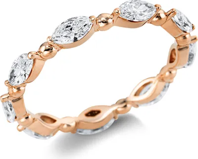 Produktbild von Ring aus 750 Gold Rotgold 9 Diamanten Navette-Schliff 0,93ct F-SI B:2,5mm Innenumfang 54mm  Ø17.2mm