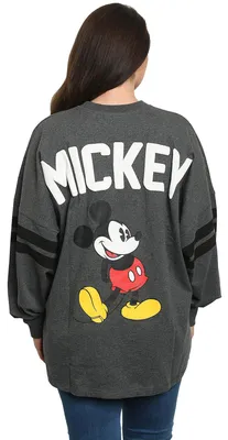 Productafbeelding van Disney dames T-shirt met lange mouwen, Mickey en Minnie Mouse print - Grijs - Maat Large