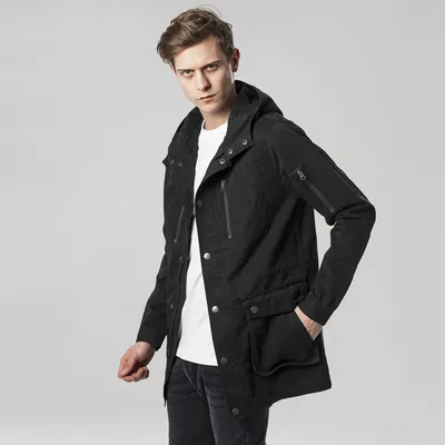Productafbeelding van Urban Classics katoenen parka, zwart - maat S
