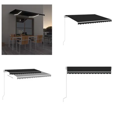 Produktbild von vidaXL Markise Manuell Einziehbar mit LED 300x250 cm Anthrazit - Markise - Markisen - Sonnendach - Sonnendächer