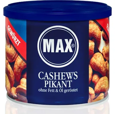 Zdjęcie produktu dla Pikantne przyprawy z nerkowców Max Cashew 6 pack (puszka 6x225g)