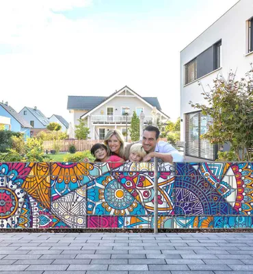 Produktbild von Sichtschutzstreifen Buntglasfenster Sichtschutz Garten Zaun - Teil2 - 5 Streifen - 250x100cm