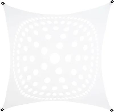 Produktbild von PSYWORK Schwarzlicht Segel Elasthan "Mandala Dots" Weiß, 3x3m