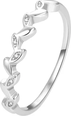 Productafbeelding van Charmante zilveren ring met heldere zirkonia's, model AGG389 - Diameter: 60 mm