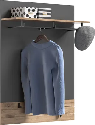 Produktbild von Mason Wandgarderobe 3 Kleiderhaken Eiche Nachbildung.