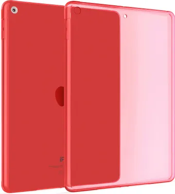 Produktbild von Hülle Kompatibel mit Apple iPad (9.7) 2017-2018 - Transparent Silikon Cover Case Schutzhülle in Rot