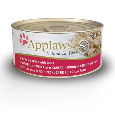 Produktbild von APPLAWS Natural Cat Food Chicken breast with duck - Nassfutter für Katzen - 70g