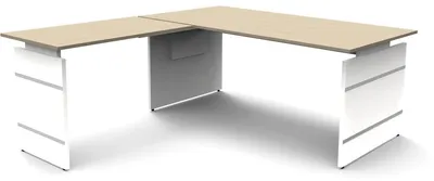 Produktbild von Schreibtisch Form4 180 Wangen-Gestell 180x80x68-76cm / Anbau 100x60cm ahorn