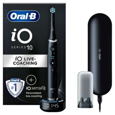 Zdjęcie produktu dla Oral-B | Elektryczna szczoteczka do zębów | Seria iO10 | Akumulatorowa | Dla dorosłych | Liczba główek szczoteczki w zestawie 1 | Liczba trybów szczotkowania zębów 7 | Cosmic Black