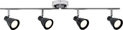 Zdjęcie produktu dla Reflektor Paulmann 2Simple LED, 4 x 3,5W, oprawka GU10, 230V, czarny mat/chrom, metal