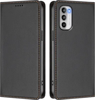 Image de Etui en cuir pour Motorola Moto G 5G 2022, étui magnétique en cuirPolyuréthaneavec support Noir