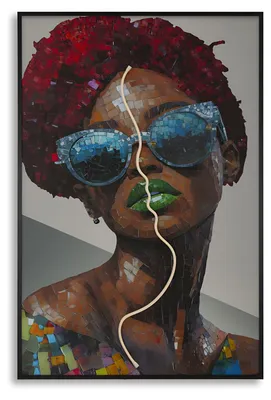 Productafbeelding van Mauro Ferretti wanddecoratie, Afro, LED, canvasprint, multicolor, 60x90 cm