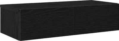 Produktbild von Wandregal mit Schubladen Schwarz 60x26,5x15 cm Holzwerkstoff