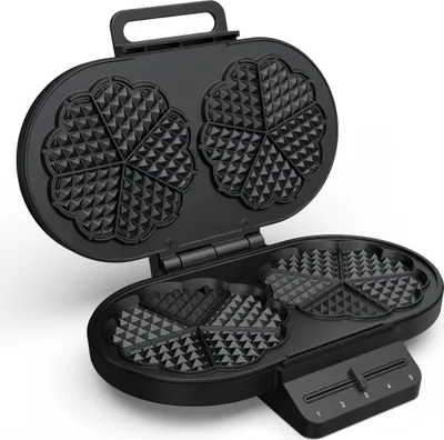 Obrázek produktu pro Princess 132384, 10 vafle/vaflí, Srdce (tvar), Černá, Hliník, Plast, 1 m