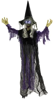 Produktbild von Outsunny 183cm Halloween Dekoration Hängende Halloween Hexe mit LED-Licht