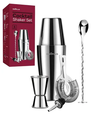 Image de Ensemble de shakers à cocktails, en acier inoxydable, 6 pièces : shaker Boston de 800 ml, ensemble cadeau