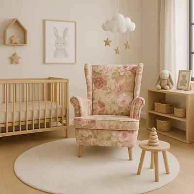 Obrázek produktu pro Křeslo ROSEN na bílých nožkách glamour styl polohovací křeslo TV křeslo látka látka moderní design