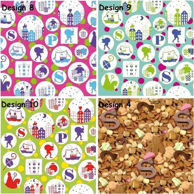 Productafbeelding van Assortiment 10 Sinterklaasinpakpapier Cadeaupapier - 200 x 70 cm - 6 rollen