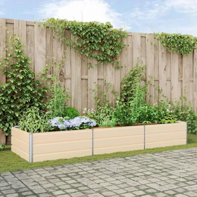 Produktbild von Möbel Pflanzkübel Elfenbein 290 x 100 x 45 cm Verzinkter Stahl - Beete &48068