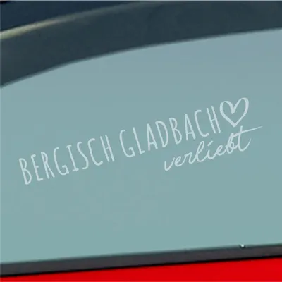 Produktbild von Auto Aufkleber Bergisch Gladbach verliebt Herz Stadt Heimat Liebe Car 19x4 cm Milchglas Sticker Heckscheibenaufkleber