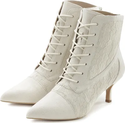 Produktbild von LASCANA Schnürstiefelette Herbststiefelette,  Stiefel, beige Größe 38