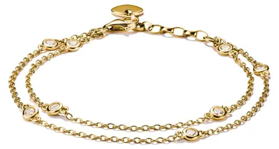 Produktbild von Thomas Sabo Armband Damen Doppelreihig Zirkonia Vergoldet A2216-414-14