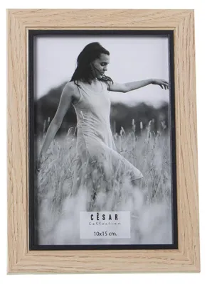 2er-Set Bilderrahmen 10x15 cm, MDF, Natur/Schwarz