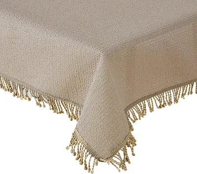 Produktbild von Tischdecke Gartentischdecke Beige 130x220 cm Weichschaum Outdoor PVC rechteckig Terrasse Balkon rutschfest