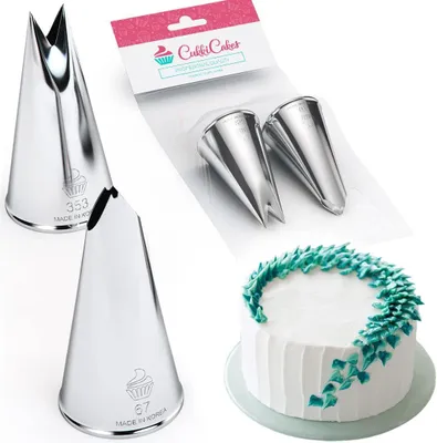 Produktbild von Set von 2 Blattdekorationsdüsen 352 und 67, für Torten und Cupcakes, zum Backen