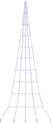 Image de vidaXL Arbre de Noël LED avec piquets Bleu 511 cm Métal