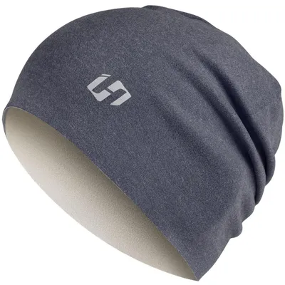 Produktbild von Mütze Beanie Fleece Grau für Damen Herren, Laufmütze Sportmütze für Outdoor Winter