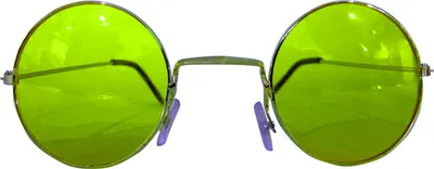 Produktbild von Hippie Sonnenbrille modisches Accessoires für Karneval, Mottoparty, neon grün