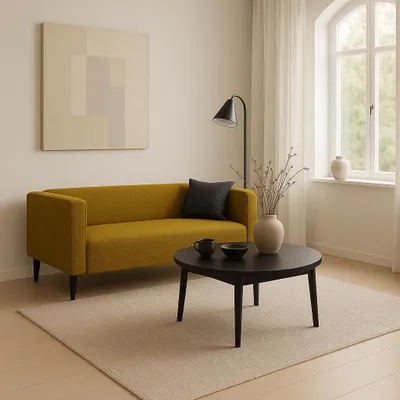 Produktbild von Sofello Modernes Sofa 2 Sitzer-Polstersofa CALMO Olive ohne Schlaffunktion - ideal für das Wohnzimmer!