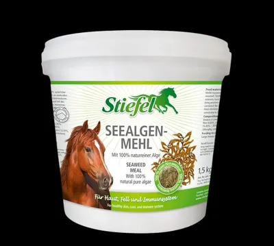 Produktbild von Stiefel Seealgenmehl Ergänzungsfuttermittel für Pferde Haut Fell Immunsystem 1,5 kg
