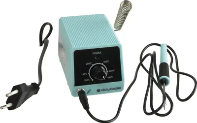 Produktbild von DAYTOOLS Mini-Lötstation LS-928, Kompakte Lötstation mit stufenloser Temperaturregelung (100-450 °C) und Feinlötkolben | Ideal für präzises Löten von SMD-Bauteilen | Leicht transportierbar dank platzsparendem Design | Betriebsspannung 230 V | Nennleistung 10 W | perfekt geeignet für erstklassige Lötarbeiten an Smartphones und anderen Geräten mit winzigen Bauteilen