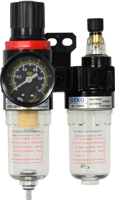 Obrázek produktu pro GEKO Regulátor tlaku s filtrem a manometrem a přim. oleje 1/4" G01176