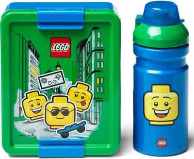 Produktbild von Lego Iconic Box svačinový set (láhev a box) - modrá/zelená