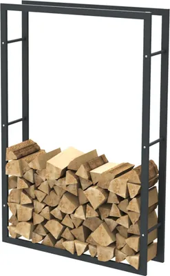 Produktbild von Bc-elec - HHWPF0026 Čierny oceľový stojan na drevo 150*100*25 cm, stojan na palivové drevo, stojan na palivové drevo.