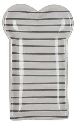 Immagine prodotto di Piatto da colazione Clayre & Eef 10x17 cm in Vetroceramica bianca a righe