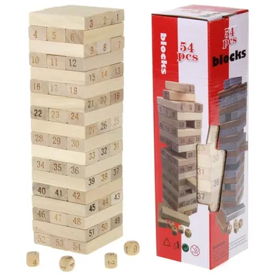 Zdjęcie produktu dla Wieża Jenga Drewniana układanka z kołyszącą się wieżą
