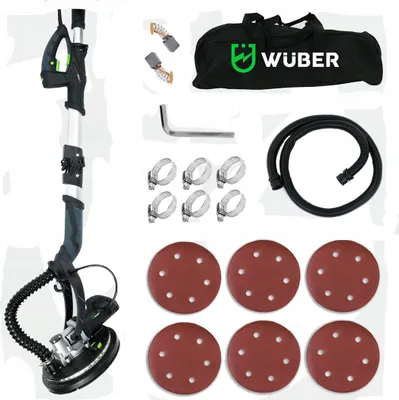 Zdjęcie produktu dla Szlifierka Żyrafa Do Gipsu Gładzi Tynków Z Odsysem Led 360St 6x Papier +Torba
