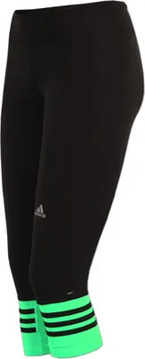 Produktbild von adidas Damen Laufhose Response 3/4 Tight Women Gr.2XS black-shock green (AI8290)