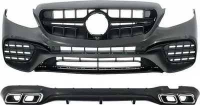 Produktbild von Bodykit für Mercedes E-Klasse W213 16-2019 E63 Design Stoßstange Chrom Auspuffblenden.