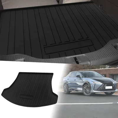 Produktbild von Flache Gesichtsladefläche Kofferraummatte Kofferraum Gepäckstiefel Tablettmatte Vertikale Streifenmuster für Lexus RZ RZ300e RZ450e 2023-2024 Anti-Rutsch