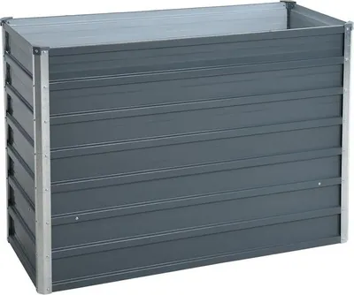Produktbild von Metall Blumenbeet Hochbeet 100x40x77 cm Grau Pflanzbeet Gemüsebeet Pflanzkasten