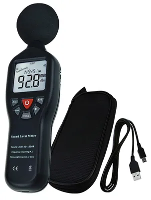 Schallpegelmesser 30–130 dB, ±1,5 dB, LCD, Stativhalterung