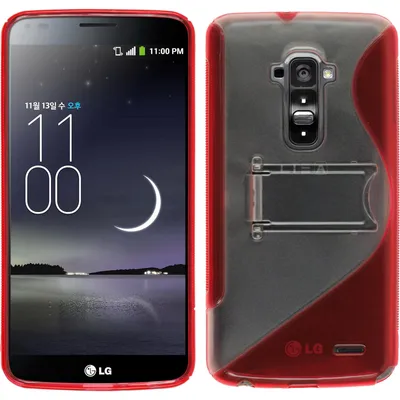 Produktbild von PhoneNatic Case kompatibel mit LG G Flex - rot Silikon Hülle  + 2 Schutzfolien