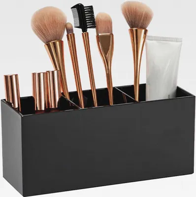 Produktbild von 3 Fächern Kosmetik Organizer,Kosmetik Pinselhalter für Pinsel,Schminkpinsel Behälter,Pinsel Organizer,Make Up Organizer,Acrylic Pinselhalter,Kosmetikpinsel Behälter, Liner, Lippenstifte,Stiftehalter