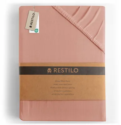 Produktbild von DecoKing RESTILO Jersey-Spannbetttuch Pfirsich 180x200 cm